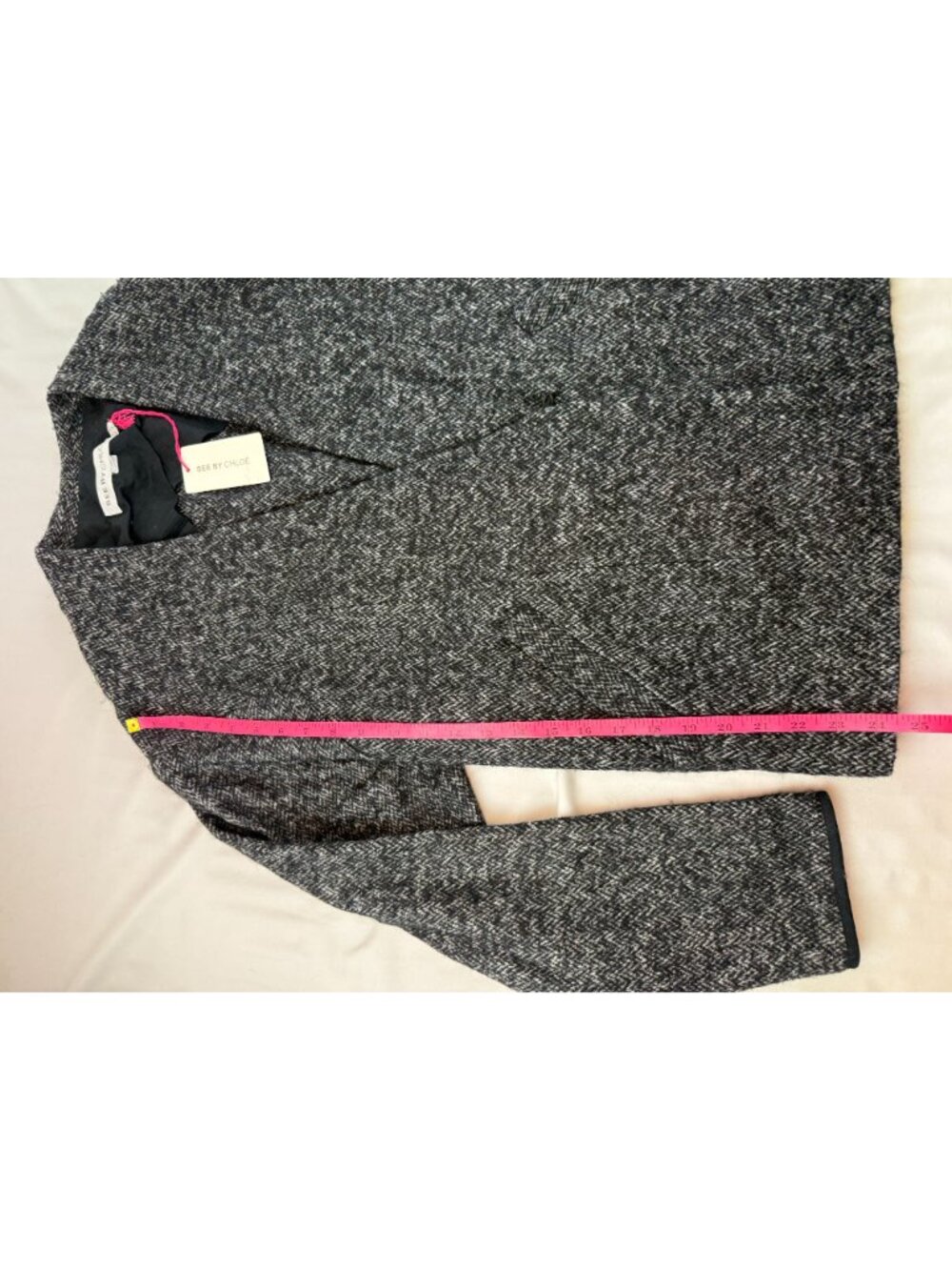 NWT See by Chloé Women’s Grey Cotton/Wool/Alpaca Unlined Coat Size 6US / 42IT - Picture 11 of 11